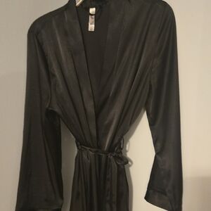 Elegant Black Satin Robe